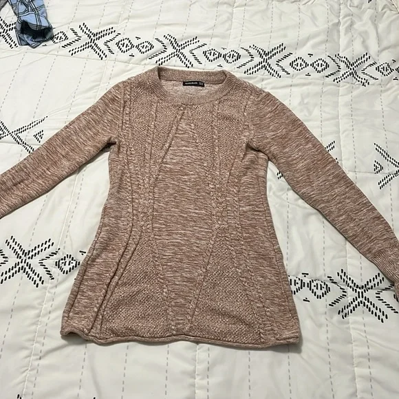 AmélieBoutik Women Cotton Blend Crewneck Long Sleeve Cable Knit Pullover Sweater - Picture 7 of 7